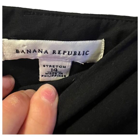 Banana Republic Wrap Skirt Black Pleated Knee Length Pockets Women's Size 14 - Picture 4 of 7
